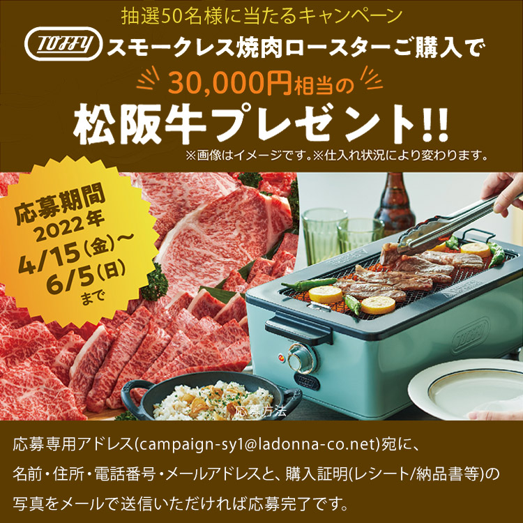 正規販売店】ラドンナ Toffy スモークレス焼肉ロースター ペールアクア