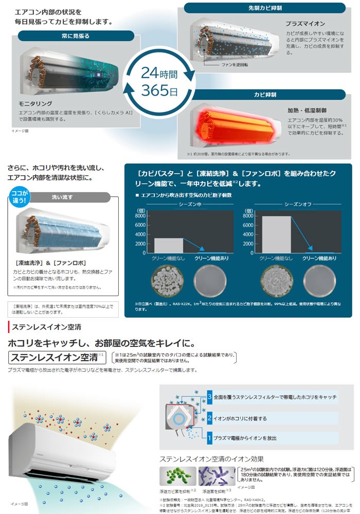 ギフトに最適 [凍結洗浄Premium]・[ファンロボ]・[カビバスター]・[くらしカメラAI]搭載プレミアムモデル RAS-X63K2-W  主に20畳用 単相200V SALE半額 - eib.liaa.gov.lv