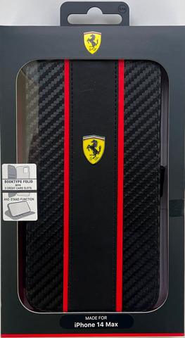 iPhone 14 ケース 手帳型ケース フェラーリ iPhone13 14Plus 14Pro 14ProMax カード収納 ポケット カーボン アイフォン iPhoneケース Ferrari 公式ライセンス品 | Ferrari | 02