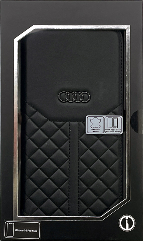 iPhone 14 ケース 手帳型 本革 Audi アウディ iPhone13 カード入れ ポケット iPhone14Plus 14Pro 14ProMax レザー アイフォン ブラック グレー 公式ライセンス品 | air-J | 04