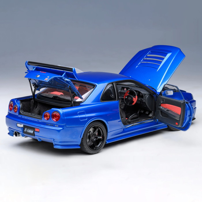ミニカー 1/18 日産 nismo 記念モデル R34 GT-R Z-tune ブルー NISSAN