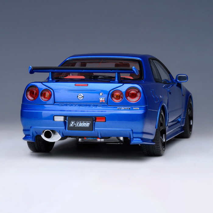 ミニカー 1/18 日産 nismo 記念モデル R34 GT-R Z-tune ブルー NISSAN