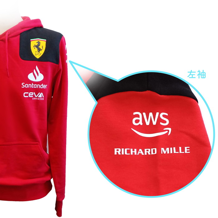 FERRARI 刺繍ロゴ入りデザインジャンパー 新品未使用品 Lサイズ 赤