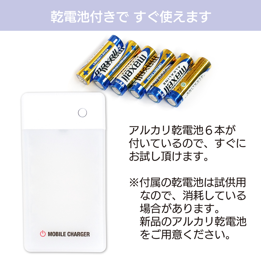 単3アルカリ6本型乾電池充電器micro&TYPE-Cケーブル付1.5Aタイプ