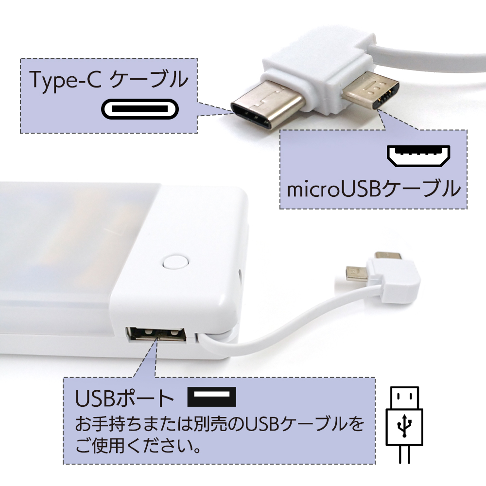 単3アルカリ6本型乾電池充電器micro&TYPE-Cケーブル付1.5Aタイプ