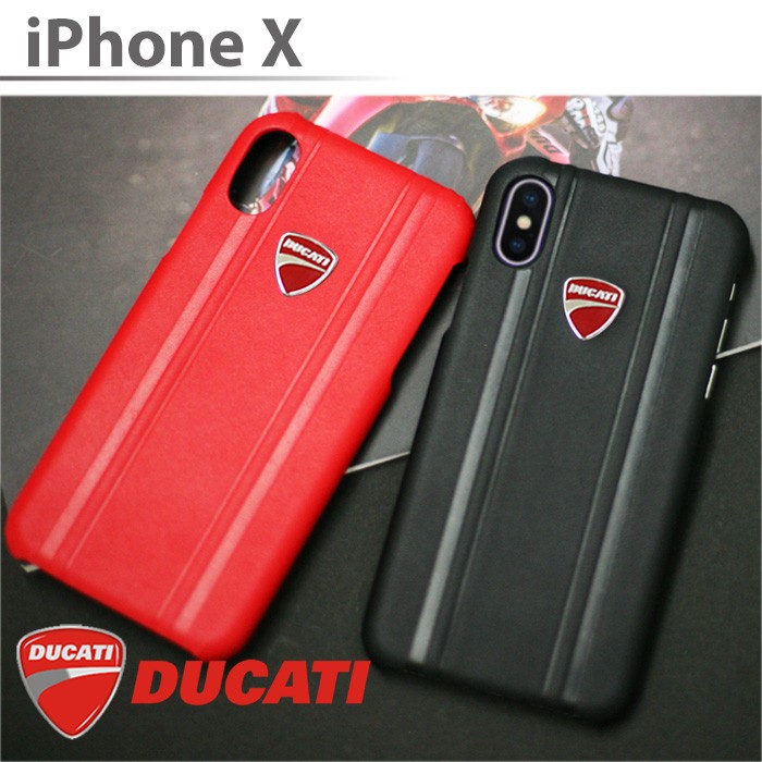 DUCATI公式ライセンス品iPhoneX ハードケース 本革ケース アイフォンX