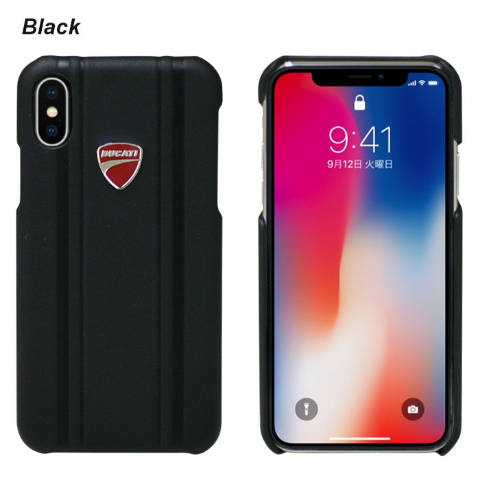 DUCATI公式ライセンス品iPhoneX ハードケース 本革ケース アイフォンX