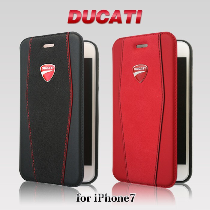DUCATI ドゥカティ 純正 コレクションケース 未使用 非売品 6マス 赤 DUCATI（ドゥカティ） iPhone7 ケース 手帳型 本革 アイフォン7ケース