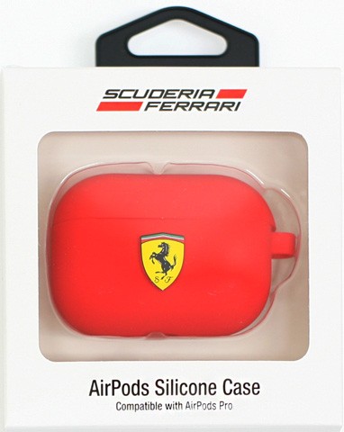 AirPods Pro ケース エアーポッズプロ シリコンケース フェラーリ カバー シリコン エアポッド Air Pods プロ カラビナ付 車 メーカー Ferrari 公式ライセンス品 | Ferrari | 02