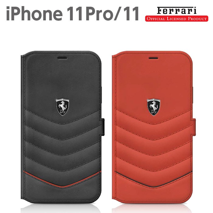 iPhone11 ケース 手帳型 Ferrari フェラーリ iPhone11Pro 本革 ブック