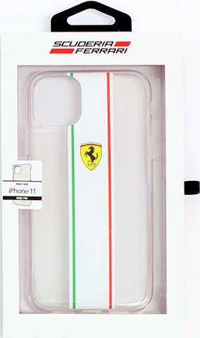 iPhone11 ケース Ferrari フェラーリ iPhone11Pro 白ライン クリア バックカバー アイフォン11Pro アイフォン11 | Ferrari | 02
