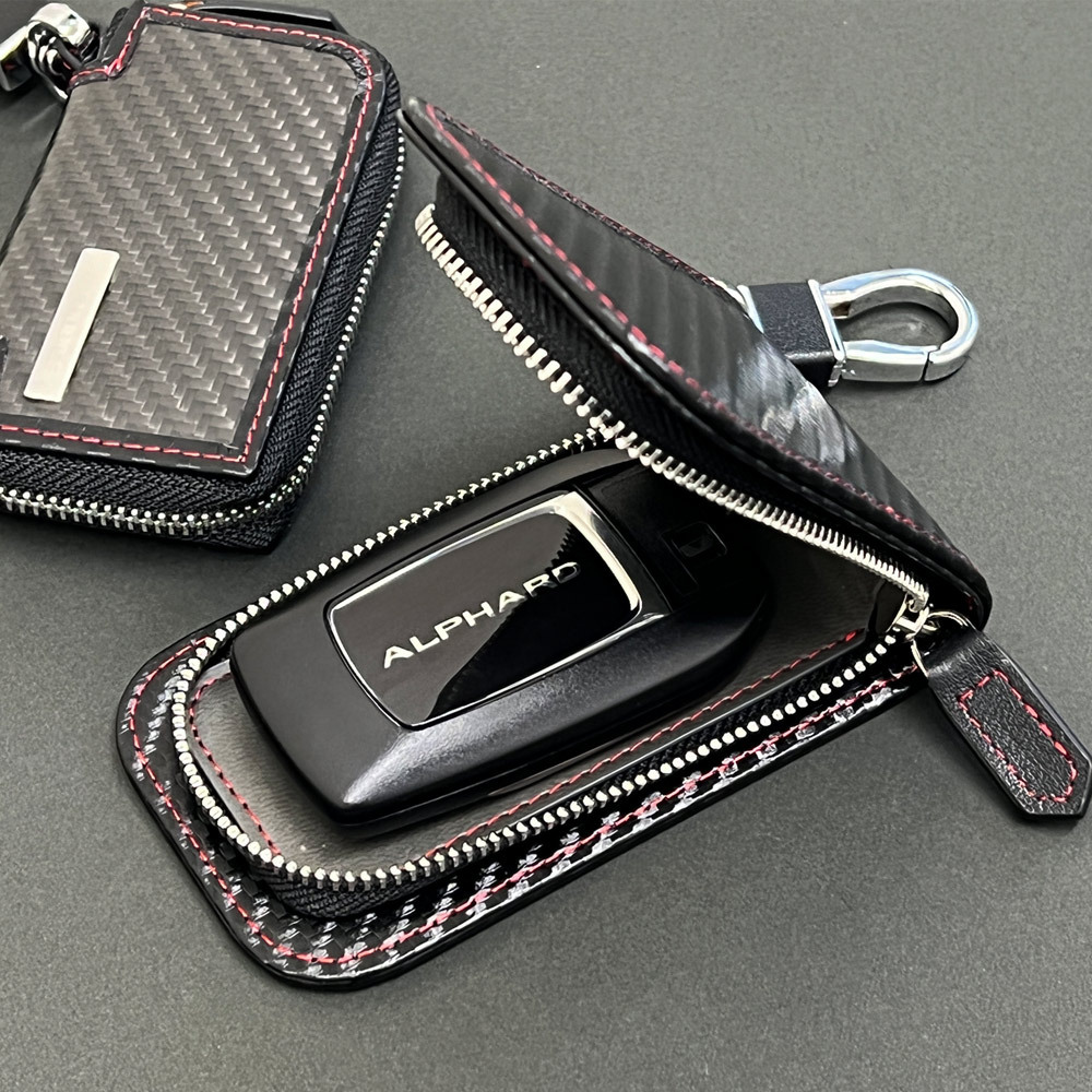 air-J キーケース スマートキー メンズ 本革 車のカギ カーボン