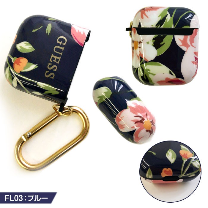 エアーポッズ ケースGuess ゲス AirPods AirPods2 収納ケース カラビナ