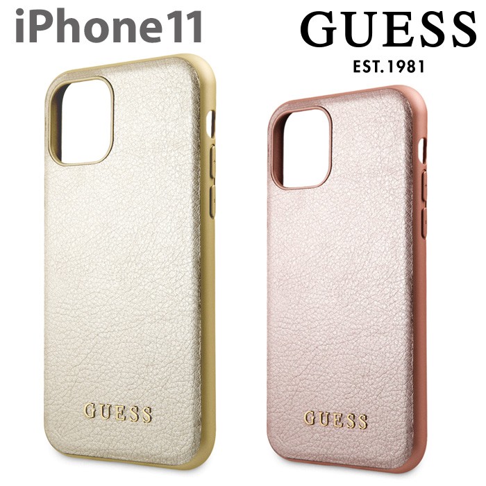 iPhone11 ケース GUESS イレブン ロースピンク ピンク ゴールド
