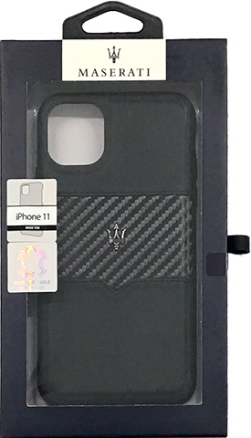 iPhone11Pro ケース MASERATI マセラティ iPhone11 iPhone11ProMax 本革 カーボン調 背面ケース ブランド | air-J | 01