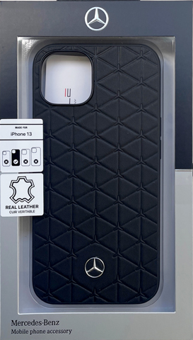 iPhone 13 ケース ベンツ 13Pro ハードケース 本革 13ProMax