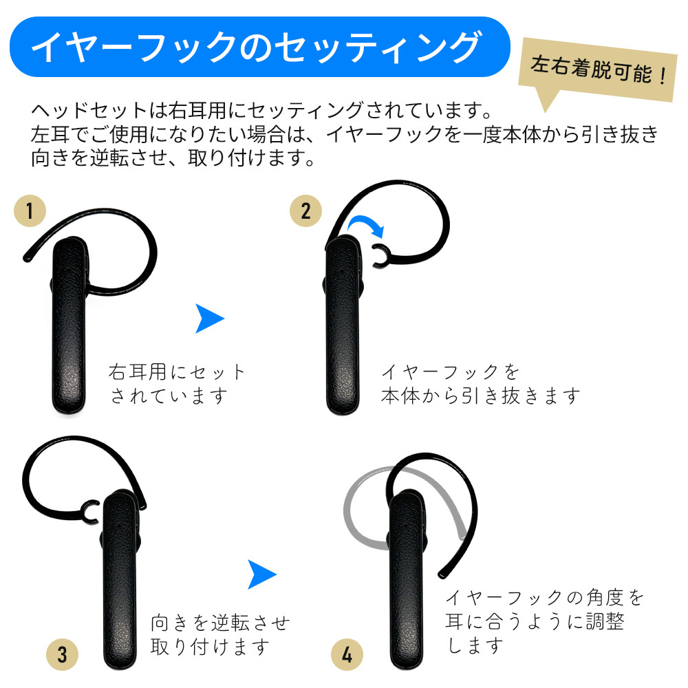 Bluetoothイヤホンマイク通話音楽再生