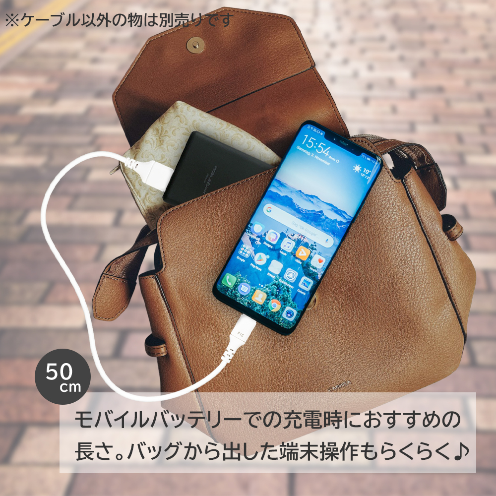 エコパケタイプCケーブル急速充電ケーブルType-Cケーブル50cm