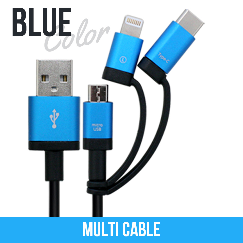 air-J 充電ケーブル 50cm 3in1 Lightning Type-C MicroUSB