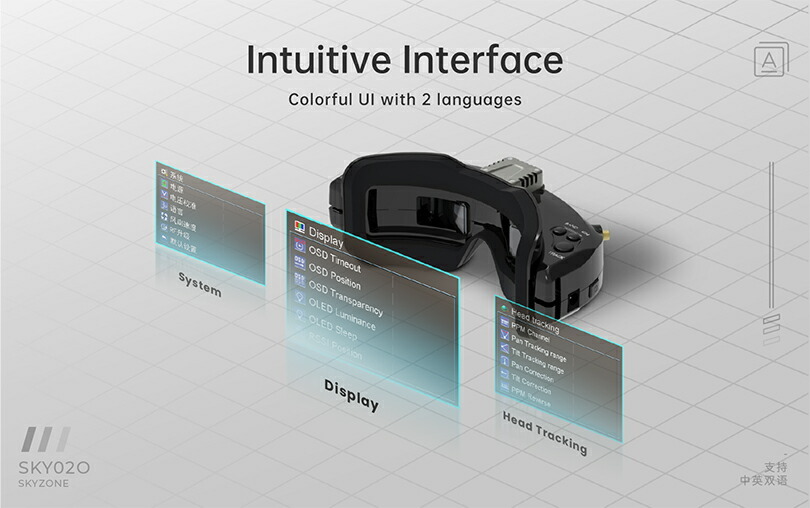 SKYZONE FPV ゴーグル SKY02O（5.8Ghz系映像受信） 【選べるカラー