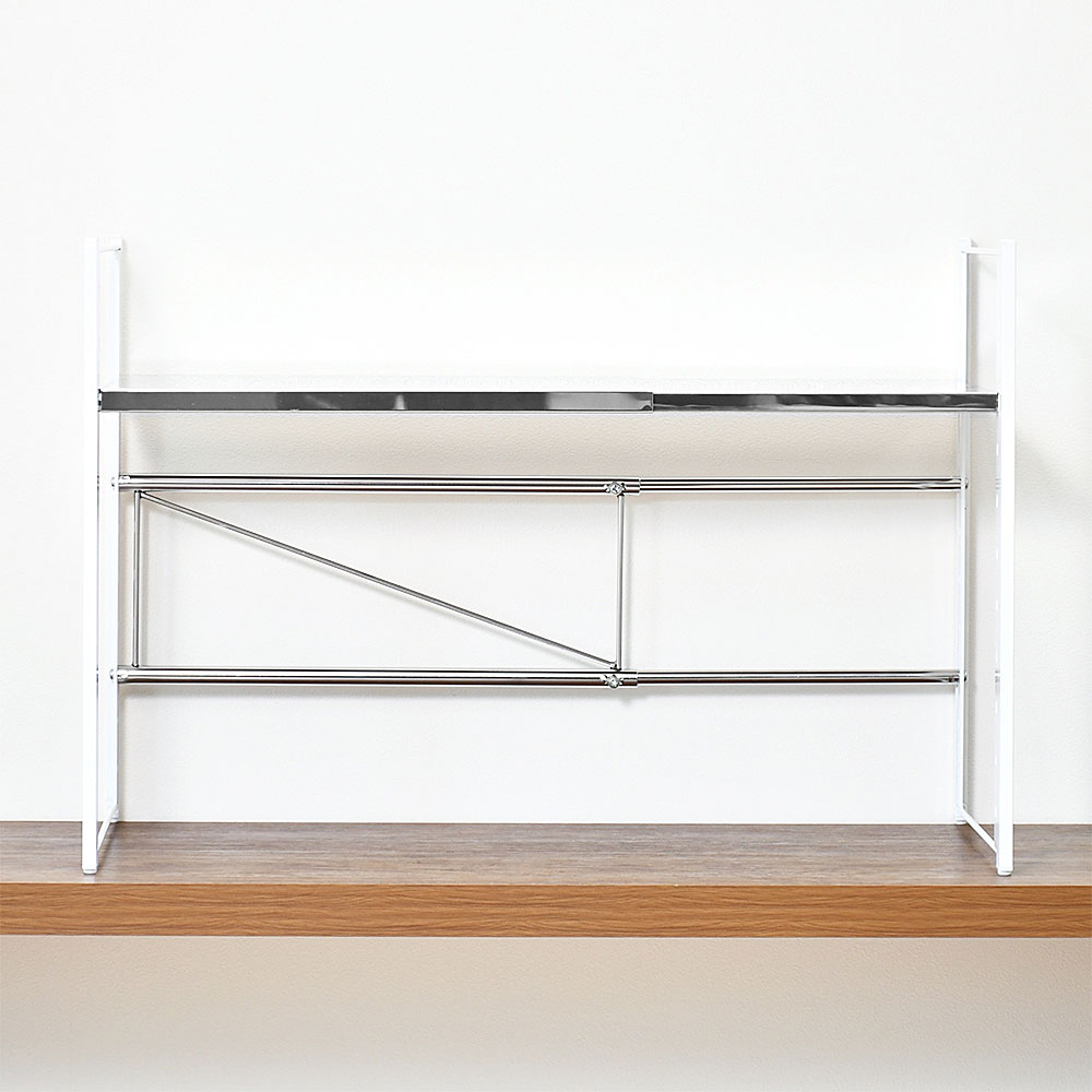 ステンレス棚カウンター上伸縮ラック 1段 A156 日本製 足立製作所 収納