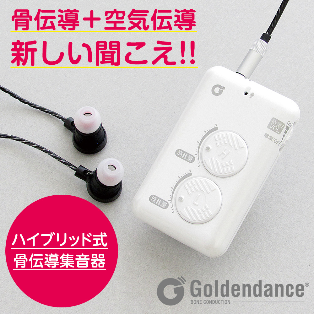 骨伝導 集音器 イヤホン ハイブリッド式 イヤーソニックイン ハイブリッド GD-ES-01 電池式 高性能 ゴールデンダンス社製 正規品 日本規格