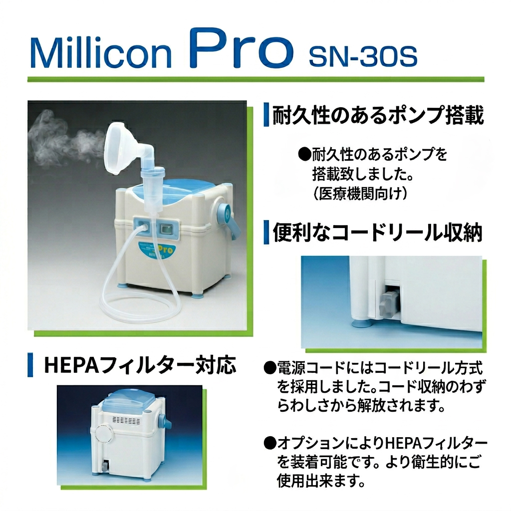新鋭工業 コンプレッサー式 ネブライザー 吸入器 新鋭工業株式会社 | ネブライザー ミリコンCube
