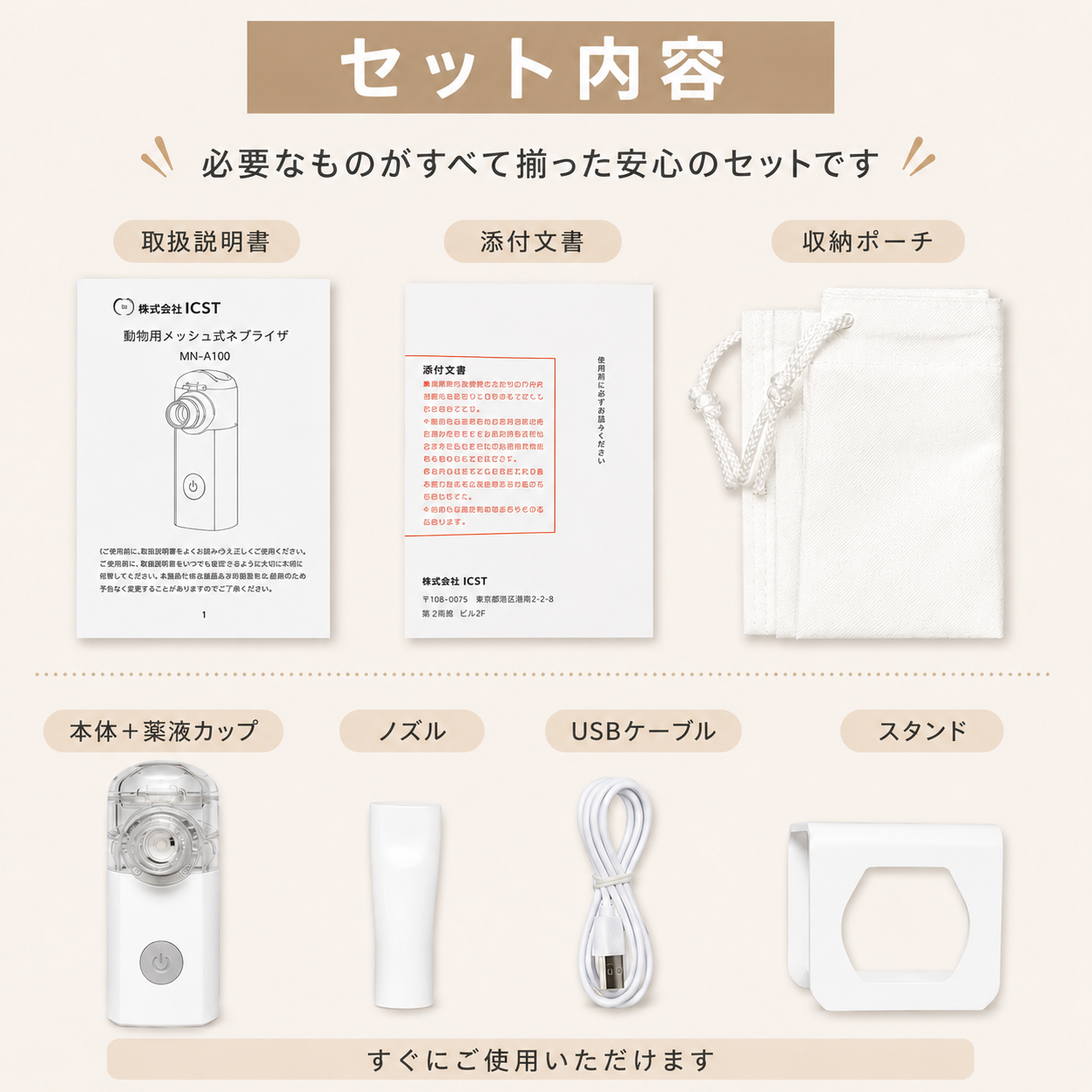 メッシュ式ネブライザー 動物用 医療用吸入器 ペット 犬 猫 咳 鼻水