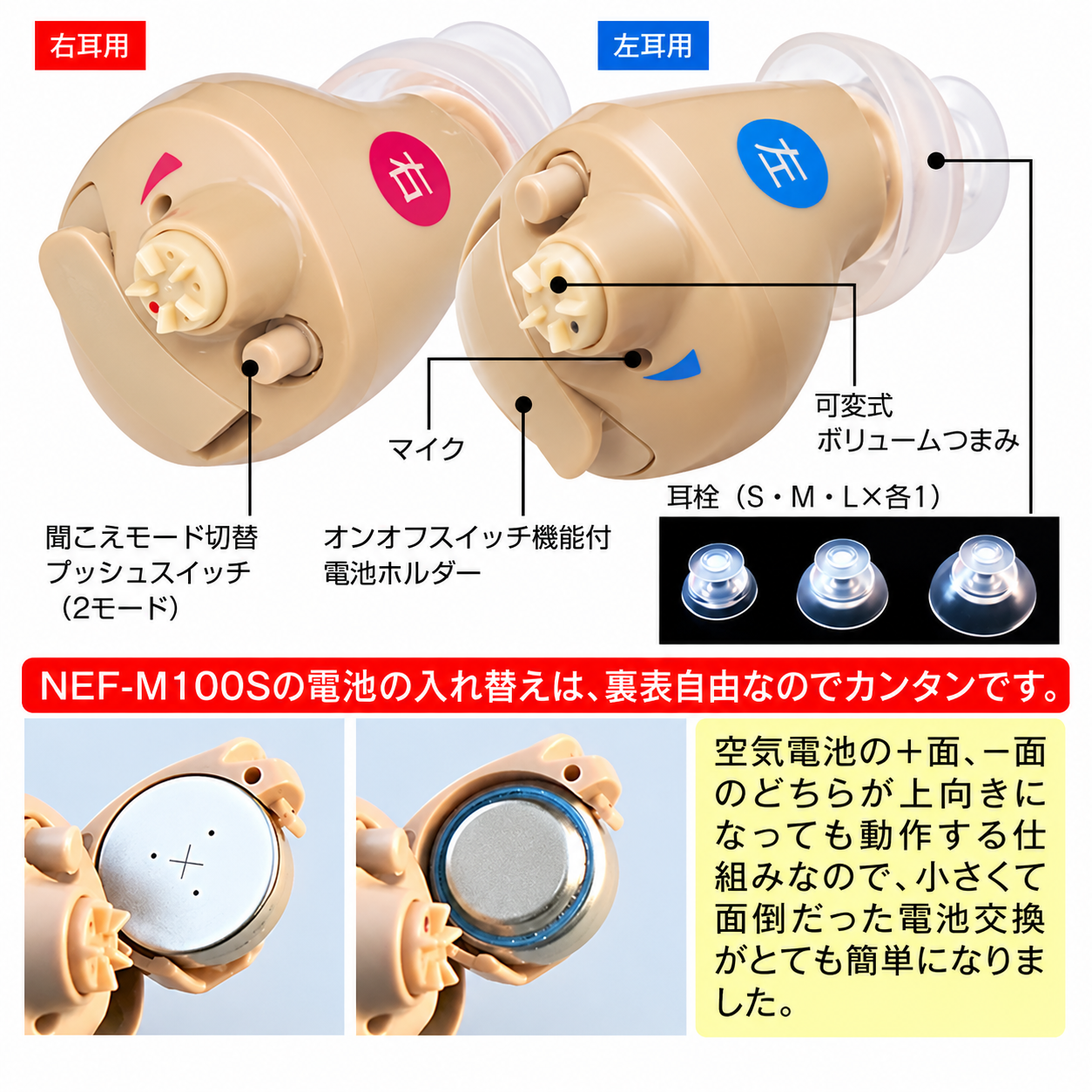 ニコン（Nikon） 補聴器 耳穴式 ニコン・エシロール NEF-M100S イヤ