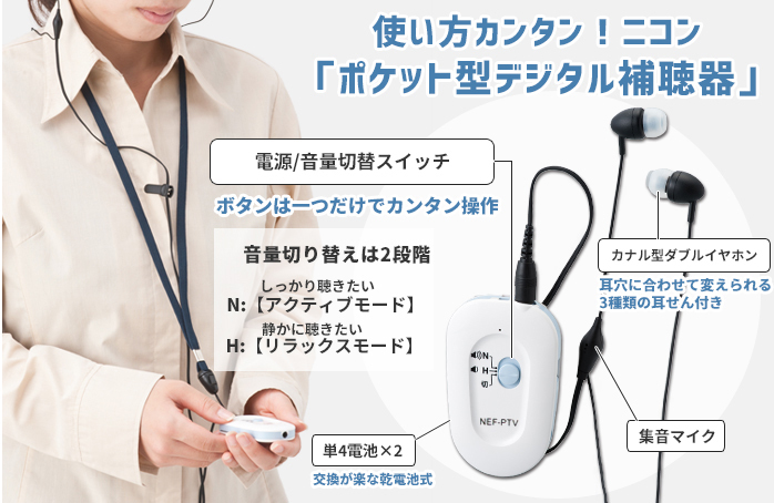 使い方カンタン！ニコン「ポケット型デジタル補聴器」各部の特徴