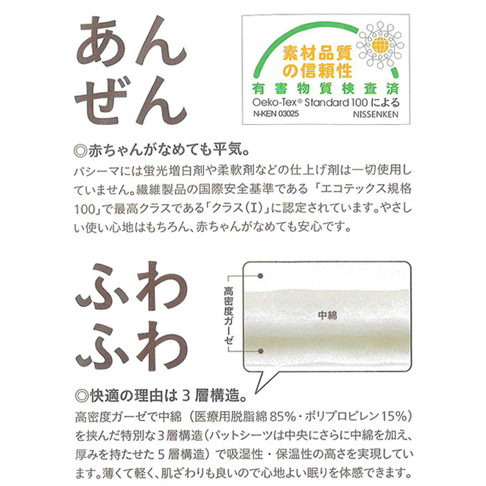 アイシンヘルスケア株式会社 パシーマ pasima パットシーツ きなり 日本製 ダブル 155×210cm