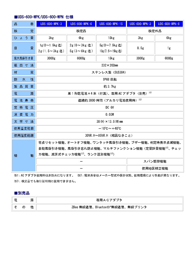 大和製衡 防水型デジタル上皿はかり UDS-600-WP 業務用 防水 デジタル