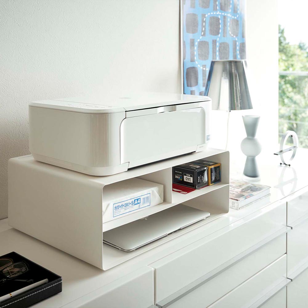 ツーウェイプリンター収納ラック タワー 山崎実業 tower ホワイト