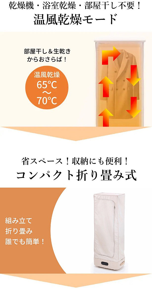 【未使用品】RELICIAスチームワードローブRLC-STW10 スチームワードローブ Relicia 小型衣類乾燥機 高温スチーム Tシャツ