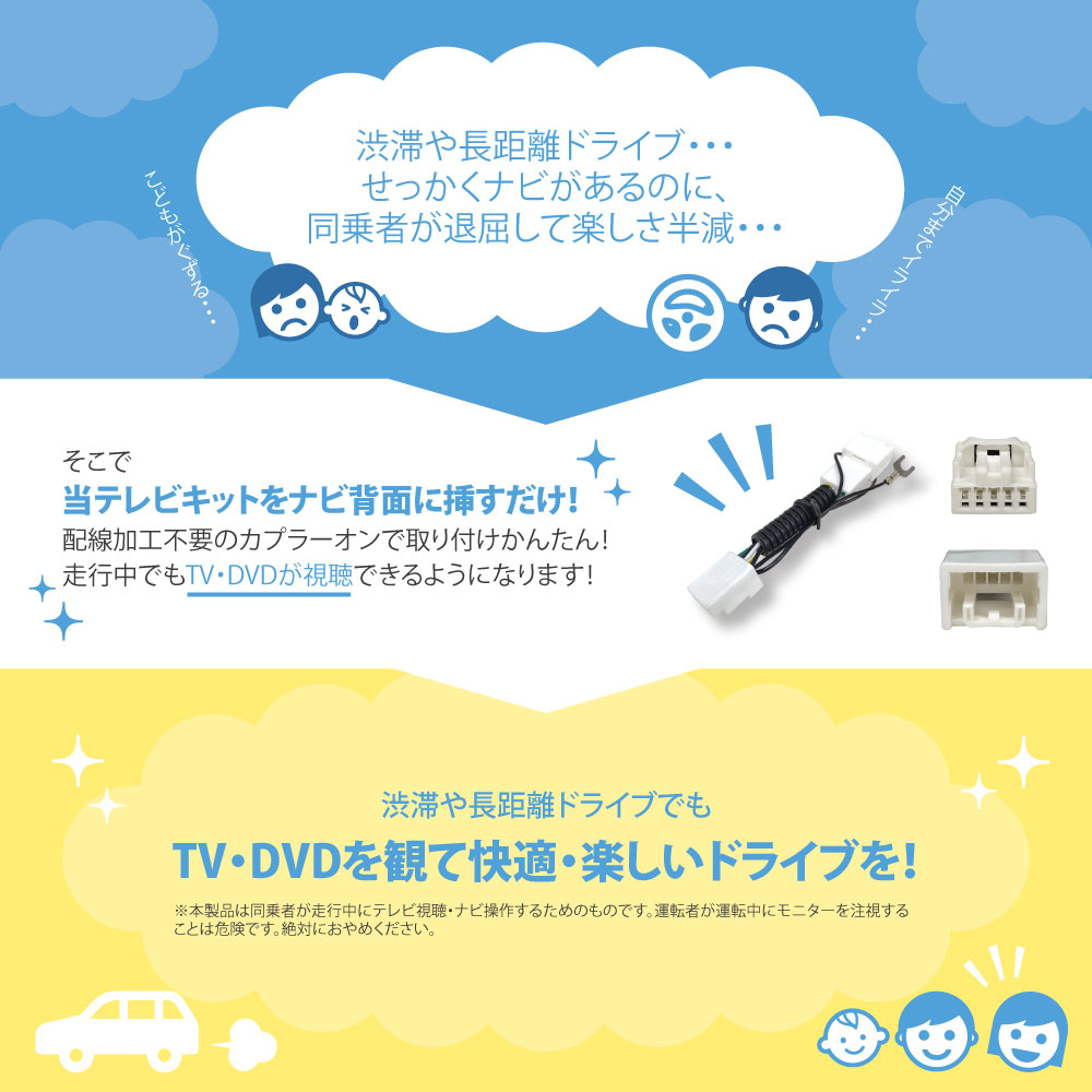 テレビキット テレビキャンセラー トヨタ 走行中 テレビが見れる ナビ操作ができる テレビナビキット ディーラーオプション カーテレビ 取り付け 簡単 車 関連画像2