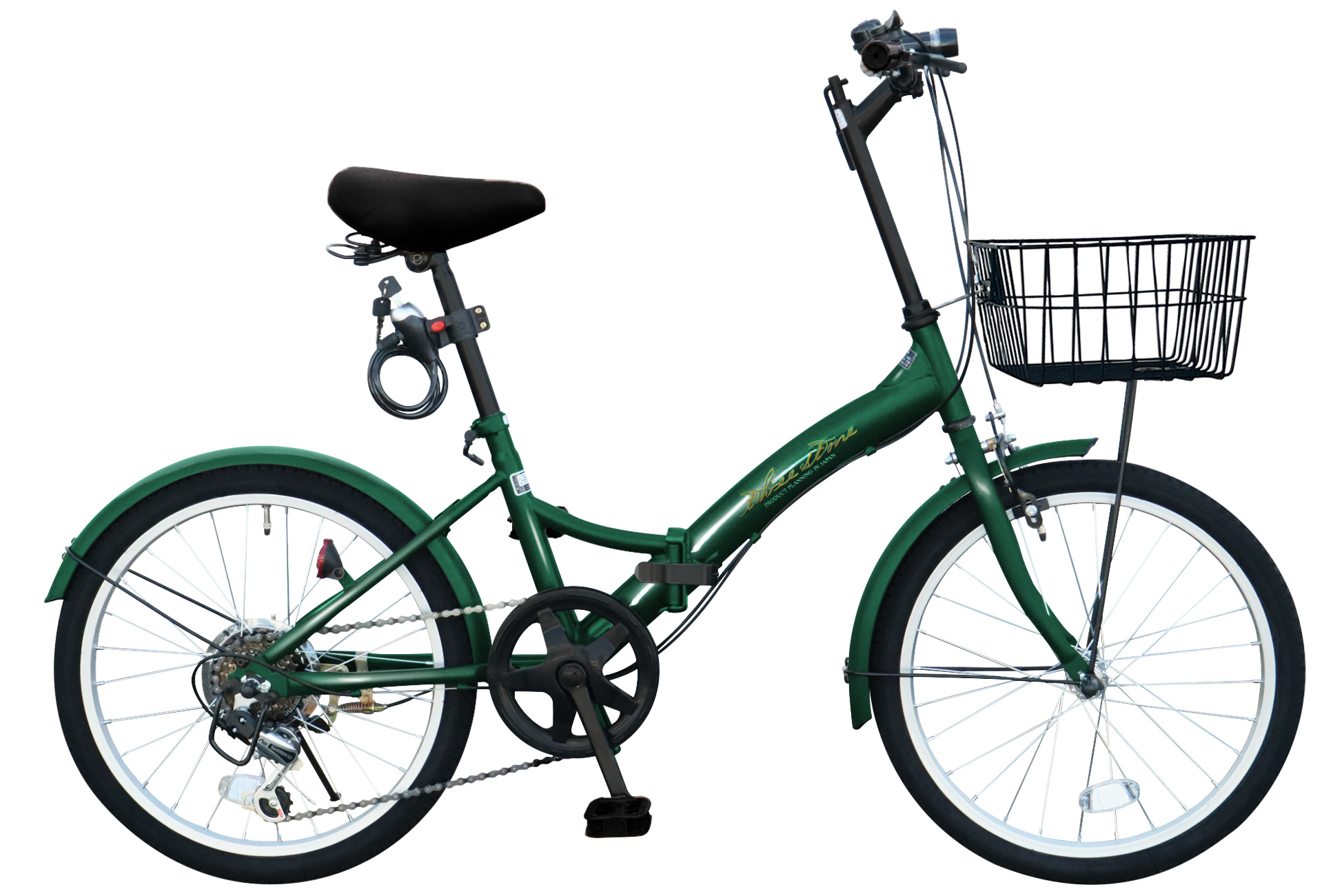 【新商品】 自転車 折りたたみ自転車 20インチ シマノ 社製 外装 6段 ギア カゴ 付き ワイヤー錠 フロント LEDライト プレゼント [EB-20] | アイジュサイクル | 05