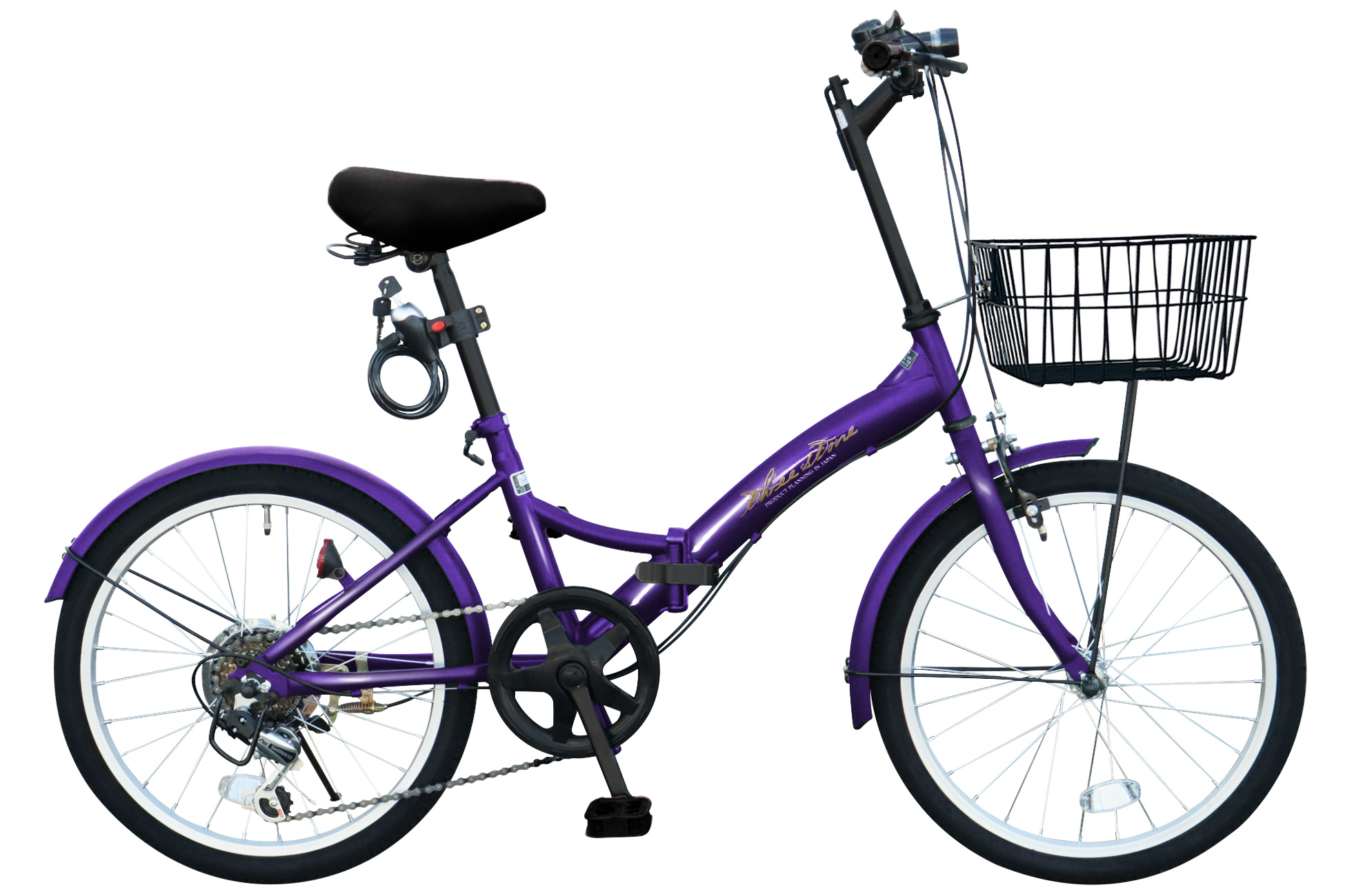 【新商品】 自転車 折りたたみ自転車 20インチ シマノ 社製 外装 6段 ギア カゴ 付き ワイヤー錠 フロント LEDライト プレゼント [EB-20] | アイジュサイクル | 08