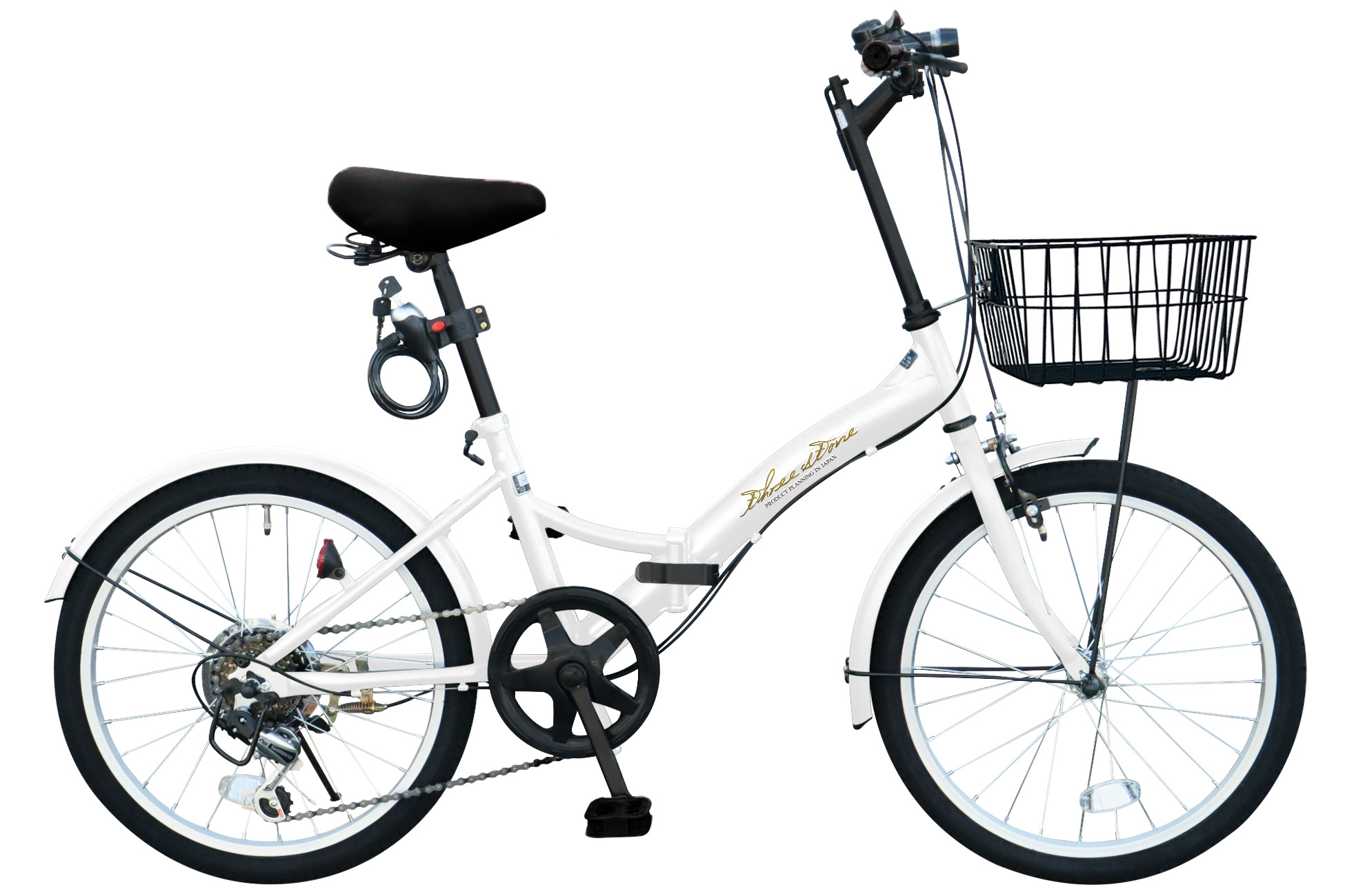 【新商品】 自転車 折りたたみ自転車 20インチ シマノ 社製 外装 6段 ギア カゴ 付き ワイヤー錠 フロント LEDライト プレゼント [EB-20] | アイジュサイクル | 02