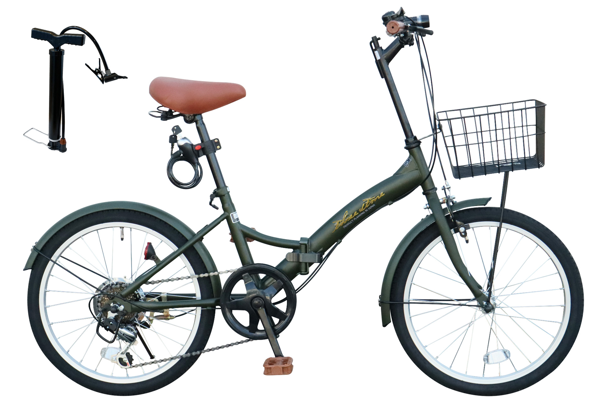 自転車 折りたたみ自転車 20インチ シマノ 社製 外装 6段 ギア 前カゴ 
