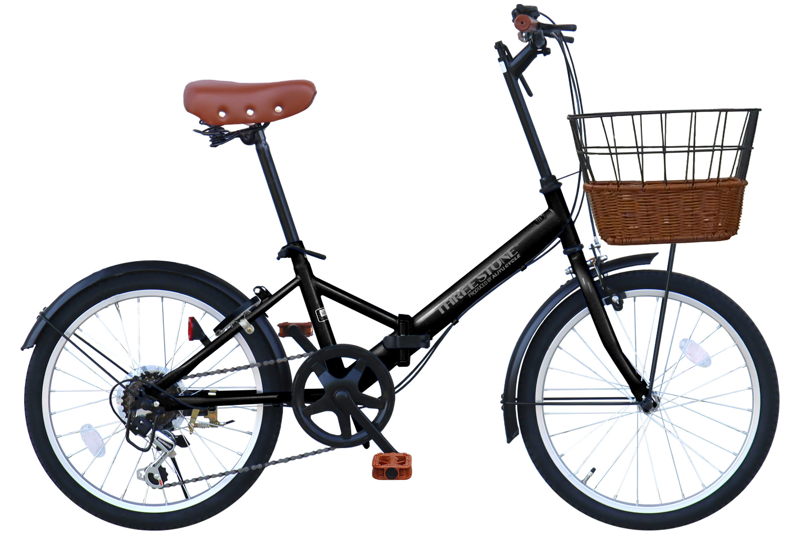 自転車 折りたたみ自転車 20インチ シマノ 社製 外装 6段 ギア 荷台 カゴ 付き フロント LEDライト プレゼント [TS-20] | アイジュサイクル | 01