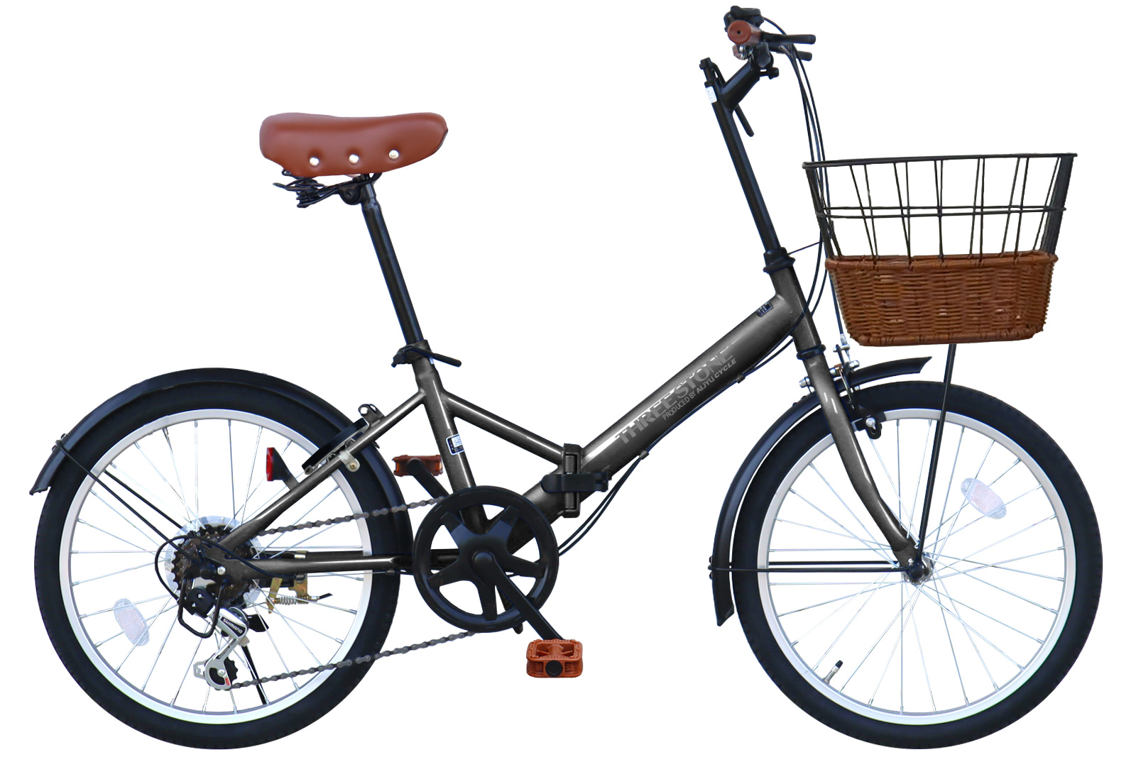 自転車 折りたたみ自転車 20インチ シマノ 社製 外装 6段 ギア 荷台 カゴ 付き フロント LEDライト プレゼント [TS-20] | アイジュサイクル | 10