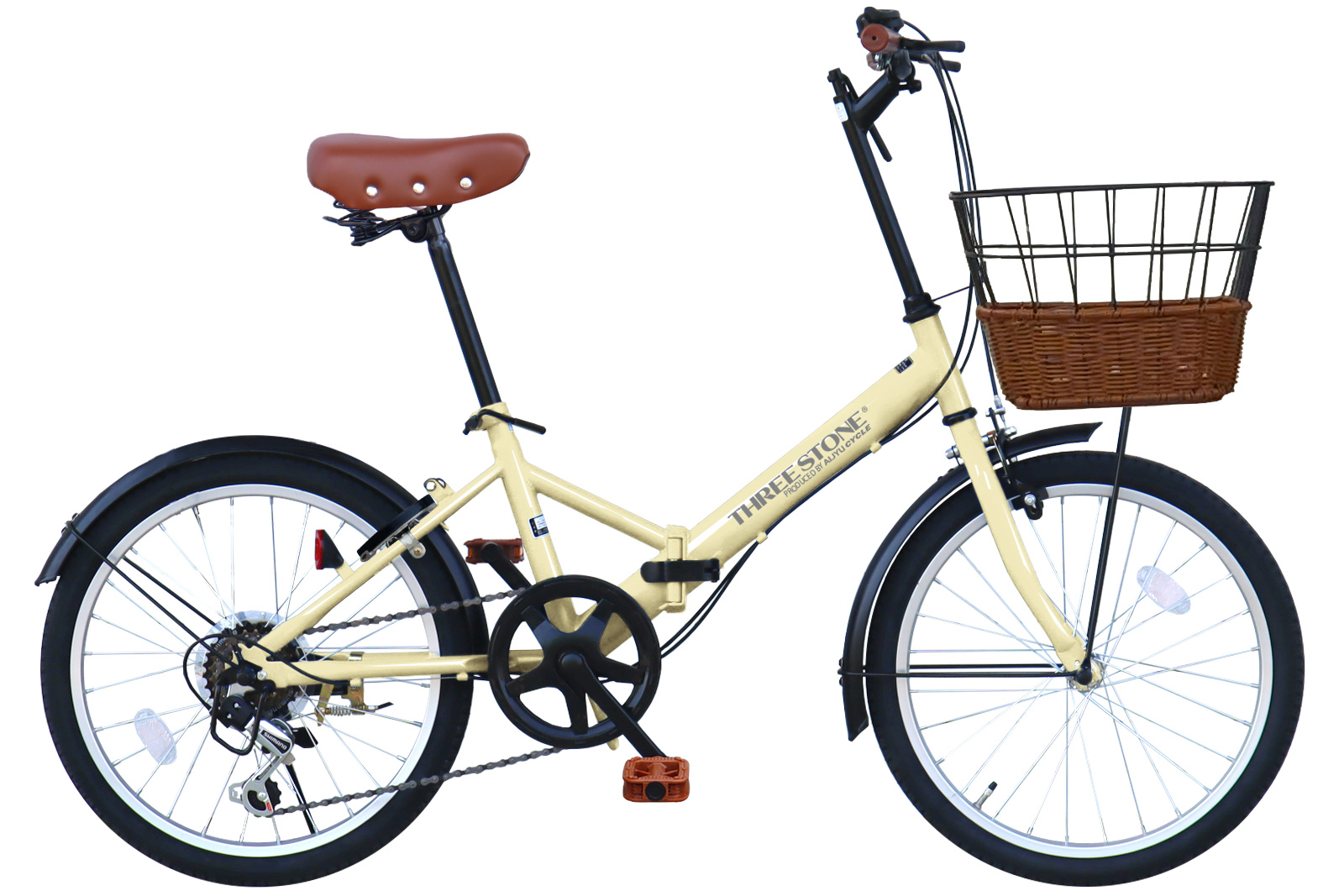 自転車 折りたたみ自転車 20インチ シマノ 社製 外装 6段 ギア 荷台 カゴ 付き フロント LEDライト プレゼント [TS-20] | アイジュサイクル | 09