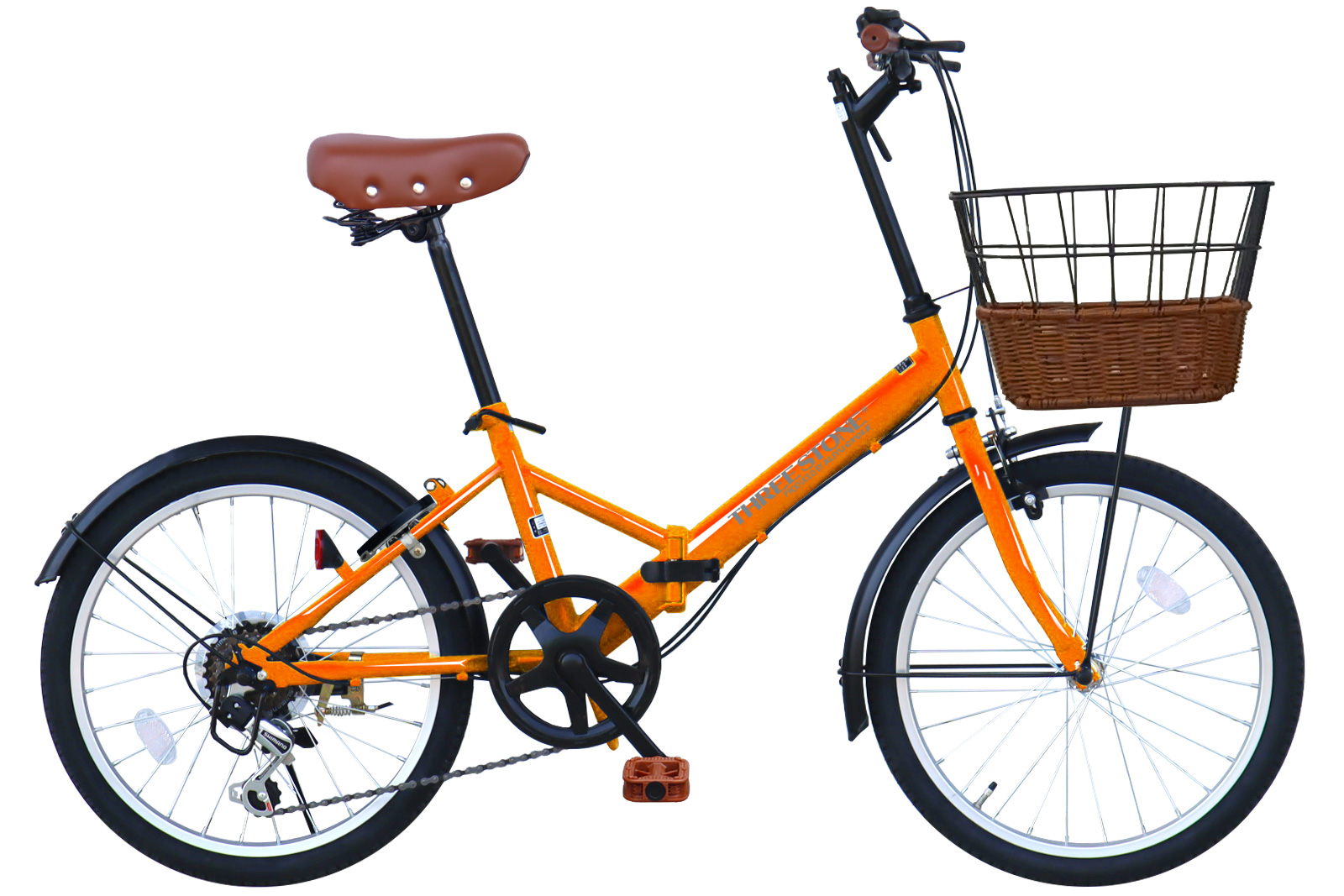 自転車 折りたたみ自転車 20インチ シマノ 社製 外装 6段 ギア 荷台 カゴ 付き フロント LEDライト プレゼント [TS-20] | アイジュサイクル | 05