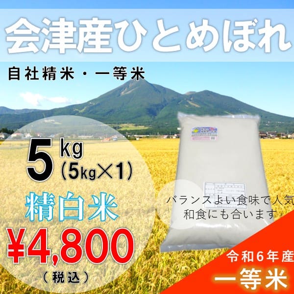 ひとめぼれ 令和6年産 27kg白米 会津産 一等米 （産地直送・送料