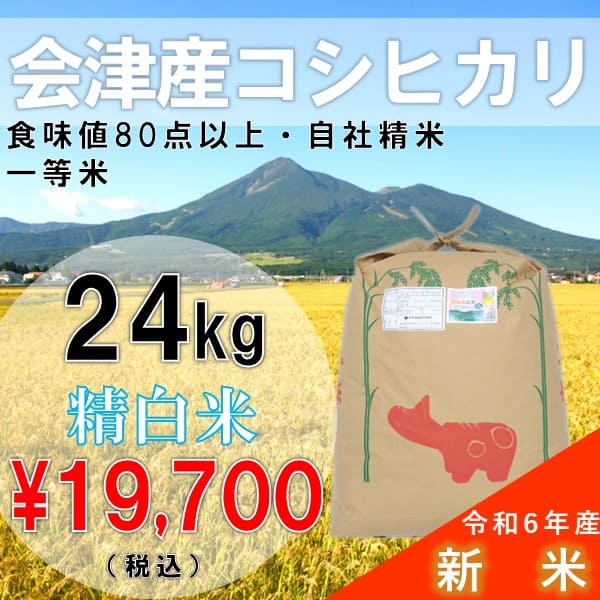 Yahoo! Yahoo!ショッピング(ヤフー ショッピング)販売停止中　令和6年産 24kg白米 コシヒカリ 会津産 一等米（産地直送・送料無料地域あり）