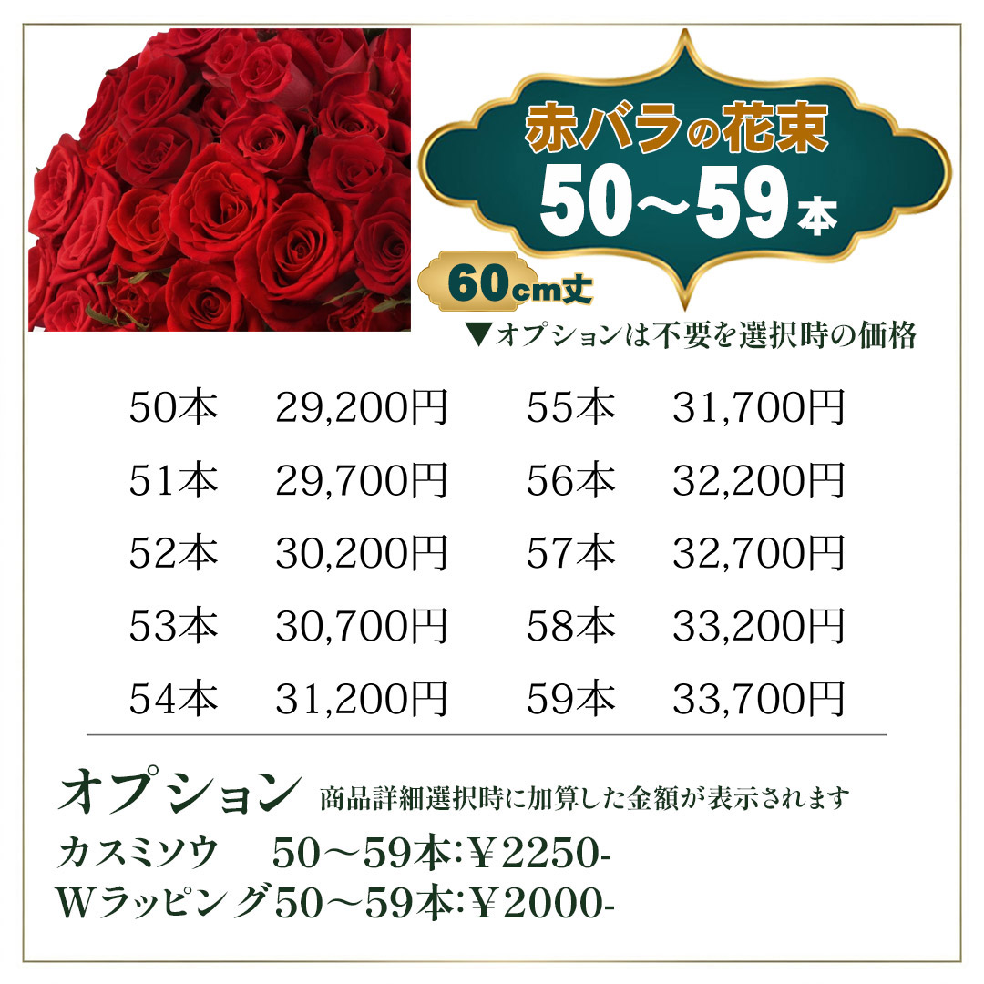 赤バラ本数別価格表