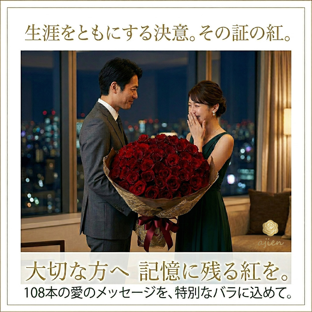 味縁の赤バラプロポーズ用ブランドメッセージ