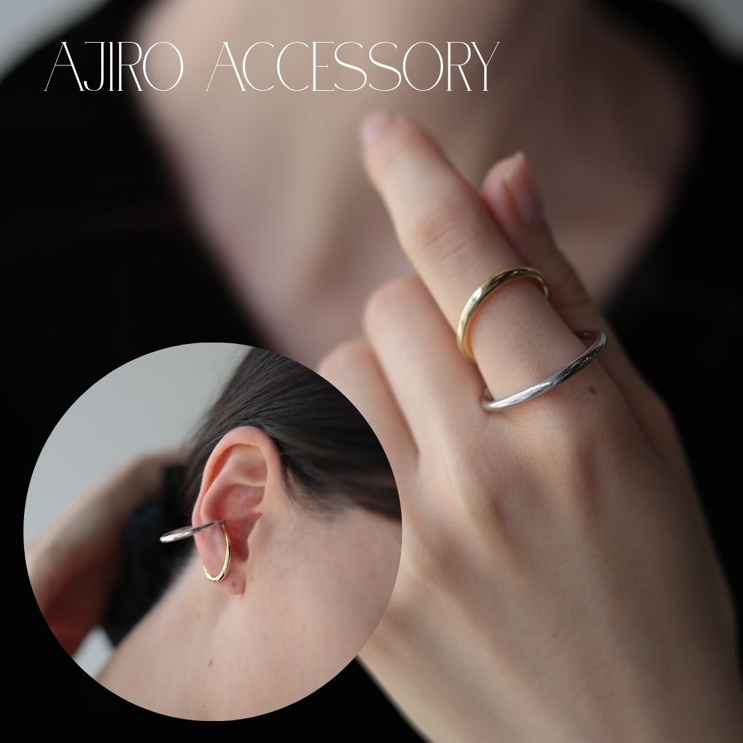 AJIRO ACCESSORY イヤーカフ リング silver925 2way バイカラー