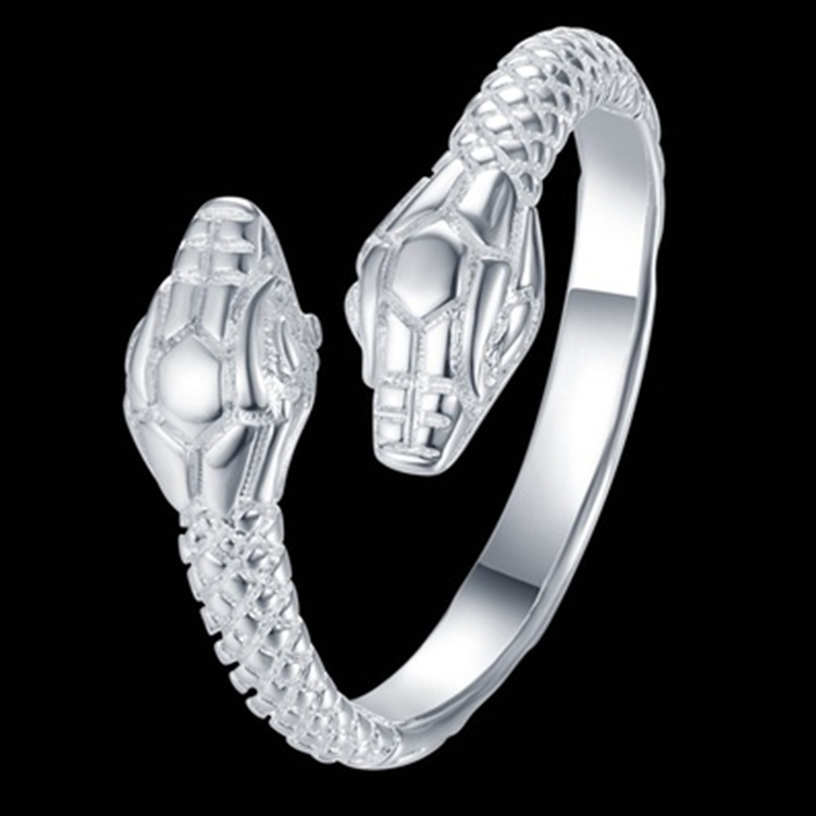 スネークリング 双頭 蛇 ヘビ へび 指輪 シルバー 幸運 白蛇 : ヒカリ