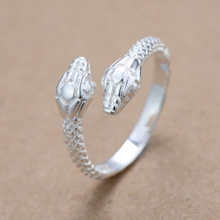 スネークリング 双頭 蛇 ヘビ へび 指輪 シルバー 幸運 白蛇 : ヒカリ